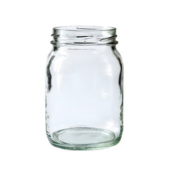 Open empty glass jar isolated on transparent