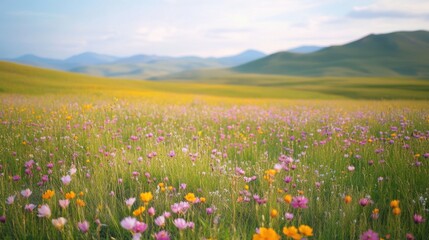 Fototapeta premium Sprawling Fields of Endless Wildflowers