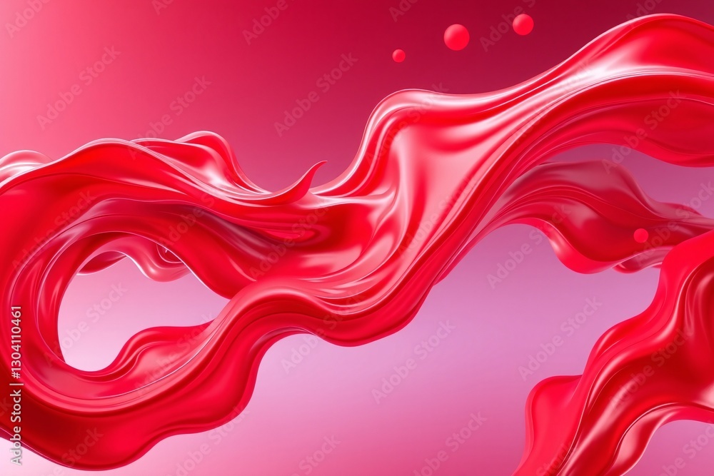 Poster dynamic abstract red liquid splash on gradient background