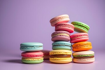 Delicate French Macaron Tower in Pastel Shades with Soft Background, Elegantly Styled for a Luxurious Dessert Experience - dessert stock-image
