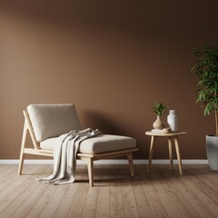 Minimalist Lounge Space with Earthy Tones