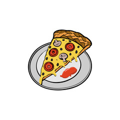 Pizza Abstract Design Vector illustrator silhouette .eps