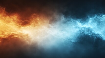 Fototapeta na wymiar Fiery Orange and Icy Blue Abstract Background