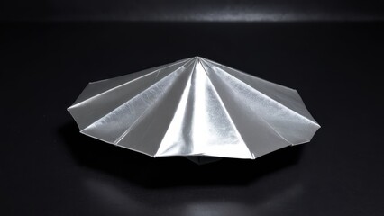  a striking metallic origami creation with an intricate design