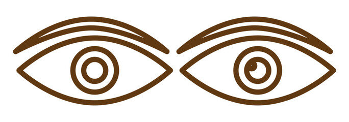 Eye icon set. Eyesight symbol. Eyes related line icons. View and eye vector linear icon set.