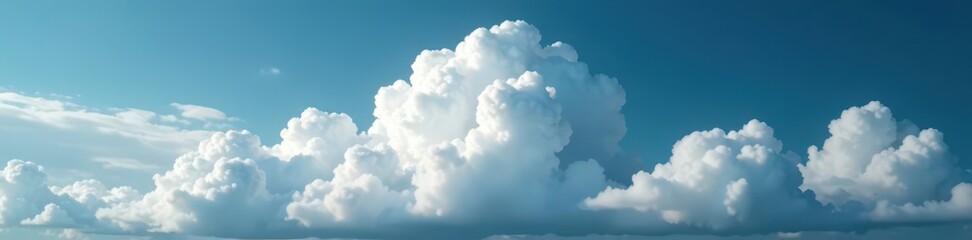 Obraz premium Neatly arranged white clouds frame a dramatic, dark cloud formation , dramatic, blue, atmospheric