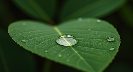 water droplets on leaves