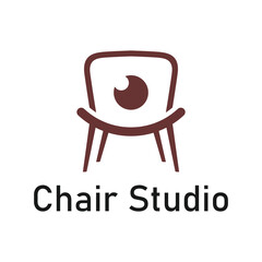 chair studio seat flat minimalist logo design