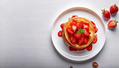 イチゴのホットケーキ