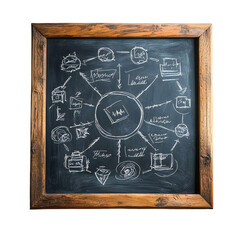 Fototapeta premium A conceptual exchange or swap theme depicted on a chalkboard with rough sketches.