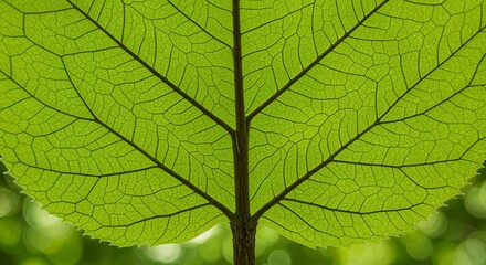Obraz premium Close-up Macro shot of light green Leaf texture background, close up of green leaf