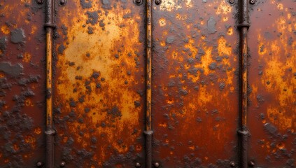 Rusty Metal Sheets with Corrosion and Textured Patina