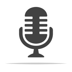 Microphone icon transparent vector isolated illustration