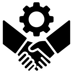 Customer Relationship Management Glyph Icon