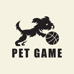 dog logo pet play happy vector icon symbol illustration graphic design minimalist