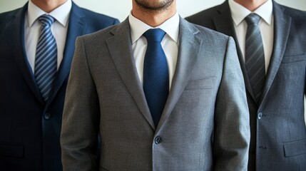 Confident Businessmen in Suits, Teamwork and Collaboration Concept