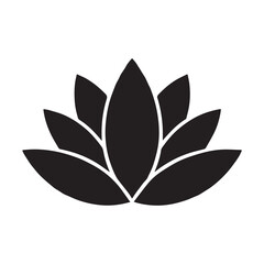 Simple Style a cute water lily flower silhouette vector with white background