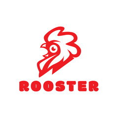 rooster chicken head mascot logo vector icon symbol illustration design