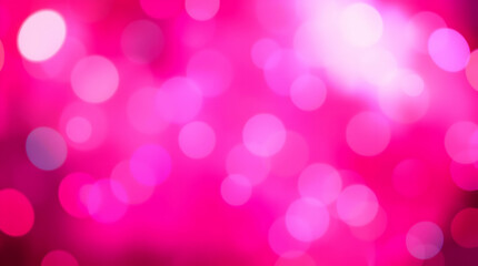 A vibrant pink background with blurred, circular bokeh lights creating a soft, luminous effect.