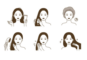 Beautiful woman using hair treatment(pack) for shiny good hair