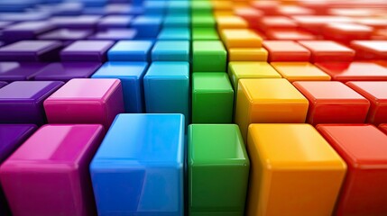 Vibrant Rainbow Cube Abstract Background