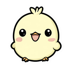 Obraz premium A Cute Cartoon Chick Smiling With Joyful Open Eyes And Beak
