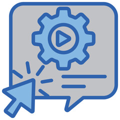 Call To Action Blue White Icon