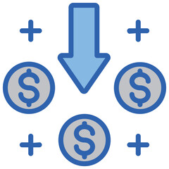 Fototapeta premium Income Blue White Icon