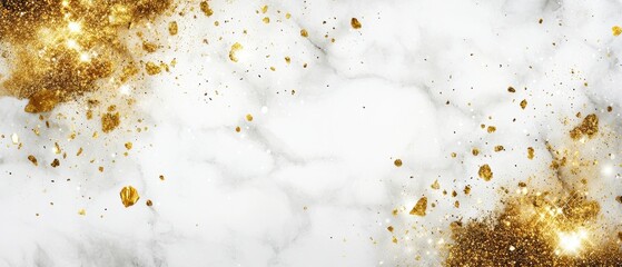 A minimalist gold-flecked silk texture seamlessly blending into a soft pearl-white gradient