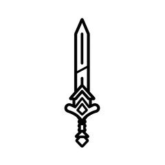 Minimalist Medieval Weapon Sword Icon