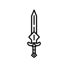 Minimalist Medieval Weapon Sword Icon