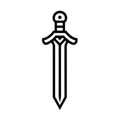 Minimalist Medieval Weapon Sword Icon