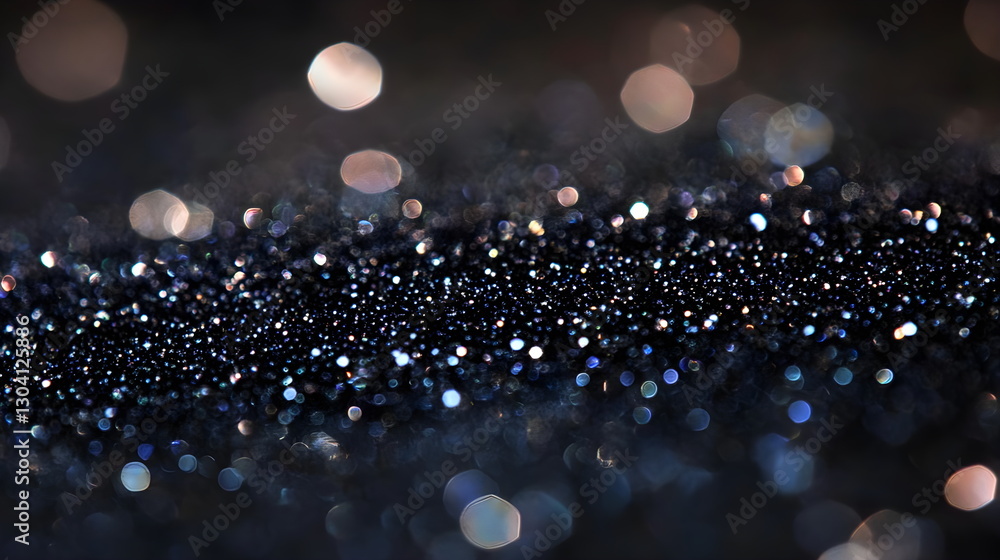 Aufkleber black and white shiny silver light particles and shining light beam, abstract black isolated backgro