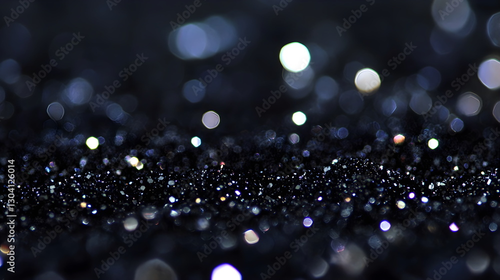 Aufkleber black and white shiny silver light particles and shining light beam, abstract black isolated backgro