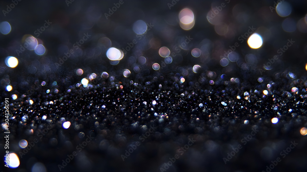 Aufkleber black and white shiny silver light particles and shining light beam, abstract black isolated backgro