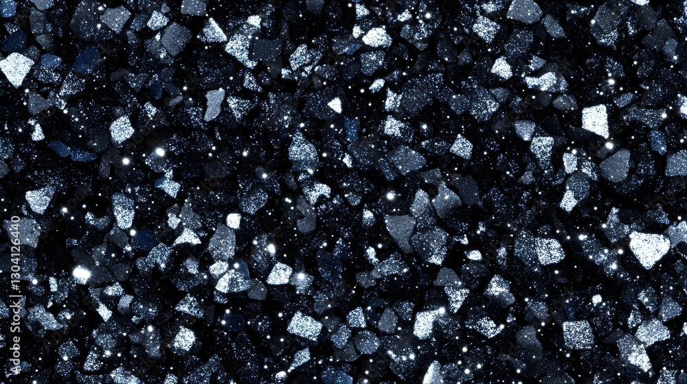 Aufkleber black and white shiny silver light particles and shining light beam, abstract black isolated backgro