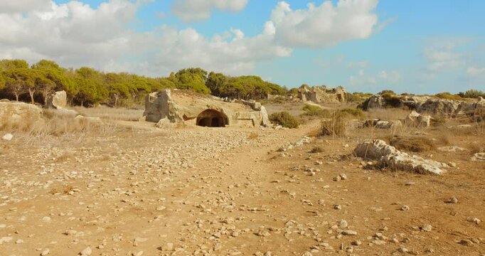 The Tombs Of The Kings, Unesco World Heritage Site In Paphos, Cyprus. Wide Shot