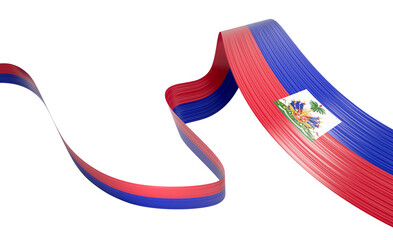 3d Flag Of Haiti 3d Shiny Waving Haiti Ribbon Flag 3d Illustration