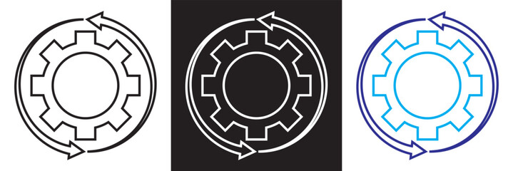 Fototapeta premium Icons related to recovery. Isolated on white and black background. Vector illustration. EPS 10