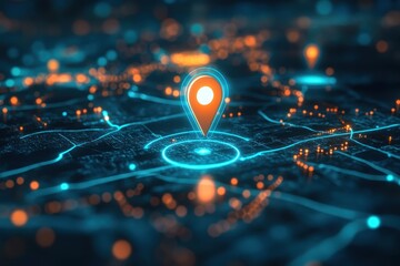 A digital map with AI pins, transforming delivery services and future transport planning. Smart logistics in action