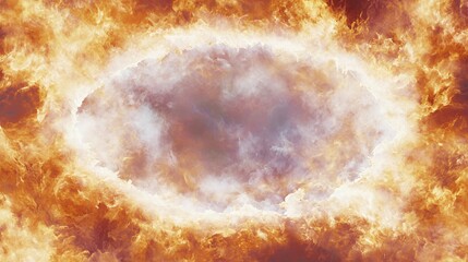 Fiery Ring of Fire and Smoke Abstract Background