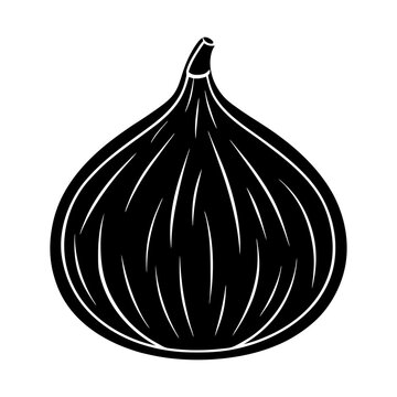 black fig fruit simple outline clip art preview