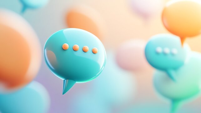 Colorful chat bubbles on a soft background.