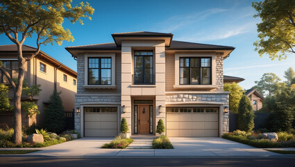Fototapeta premium Single-Family Home, Townhouse, Condo, Apartment – Find Your Home 