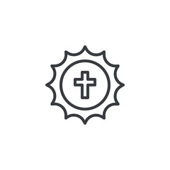 Sunrise Cross line icon