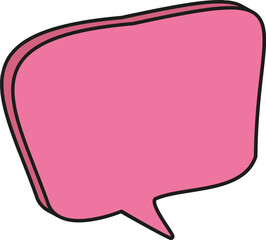 핑크 입체 말풍선