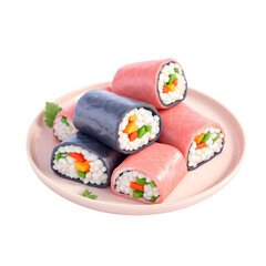 3D Gimbap Korean Food Illustration