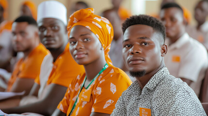  Future-Ready Workforce - A group of trainees attentively listening to an instructor, eager to apply their new skills. Work for the benefit of people and the welfare of society.