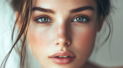 Fototapeta premium Pretty woman lovely face bright eyes