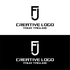 creative letter logo fj design vector